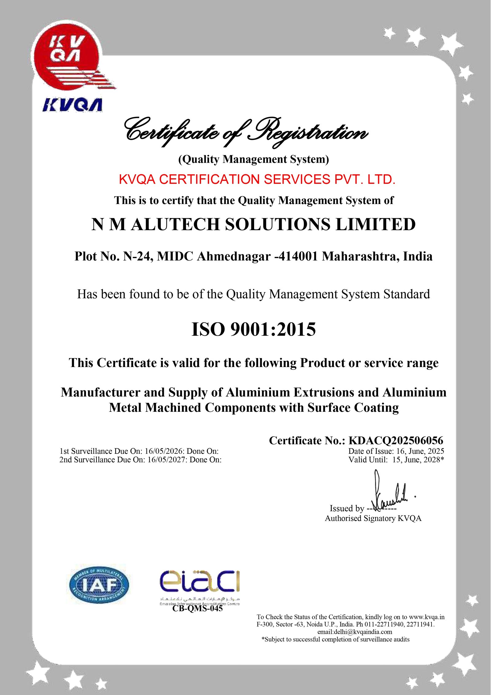 KVQA Certification